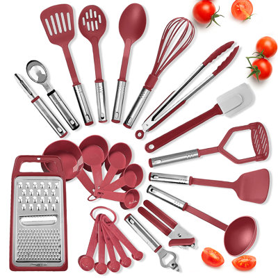 24 Piece Stainless Steel Kitchen Cooking Utensil Set.