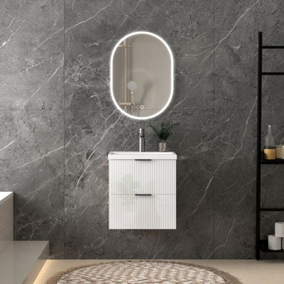 500mm Single Bathroom Vanity with Integrated Ceramic Basin