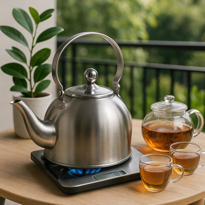 Creative Home Stainless Steel Stovetop Tea Kettle, Silver