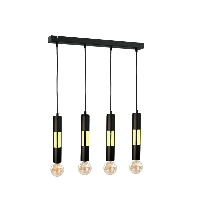 Carron 4 - Light Kitchen Island Pendant,  Black/Gold, Yes