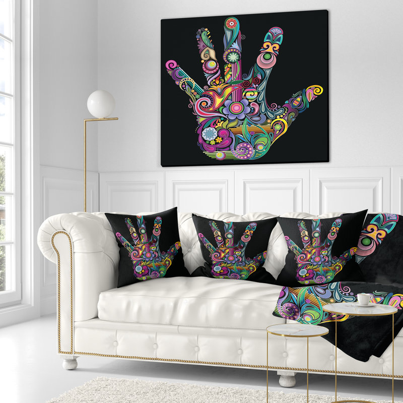  Coussin abstrait arc-en-ciel, 16 po x 1 po, Coussin décoratif