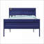 Structure de lit plateforme double en métal bleu - Contenant de coffre industriel sans sommier-928580780