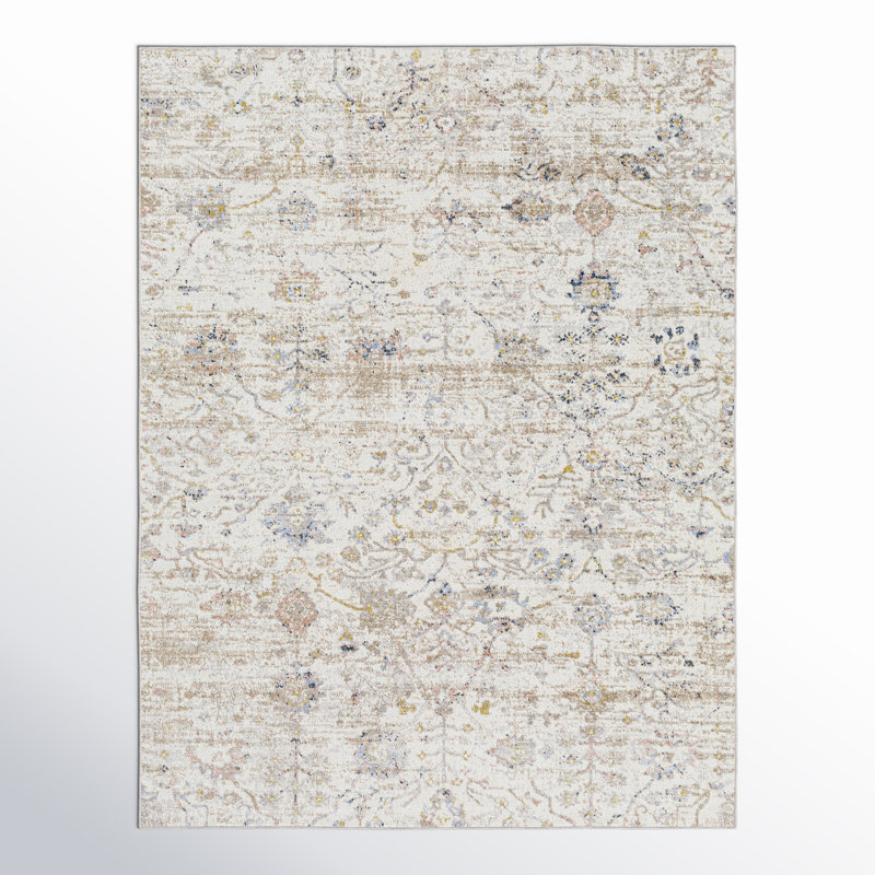 Benfield Beige Machine Washable Area Rug, Rectangle 9'2" x 12'