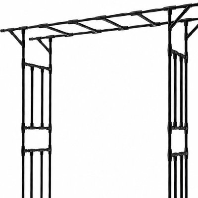 Arche de jardin en métal à sommet plat, treillis pour plantes grimpantes et décoration extérieure