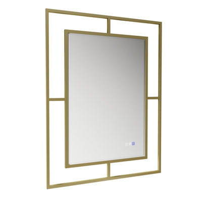 Multi-Function LED Bathroom Mirror, Decorative Handcrafted Iron Frame