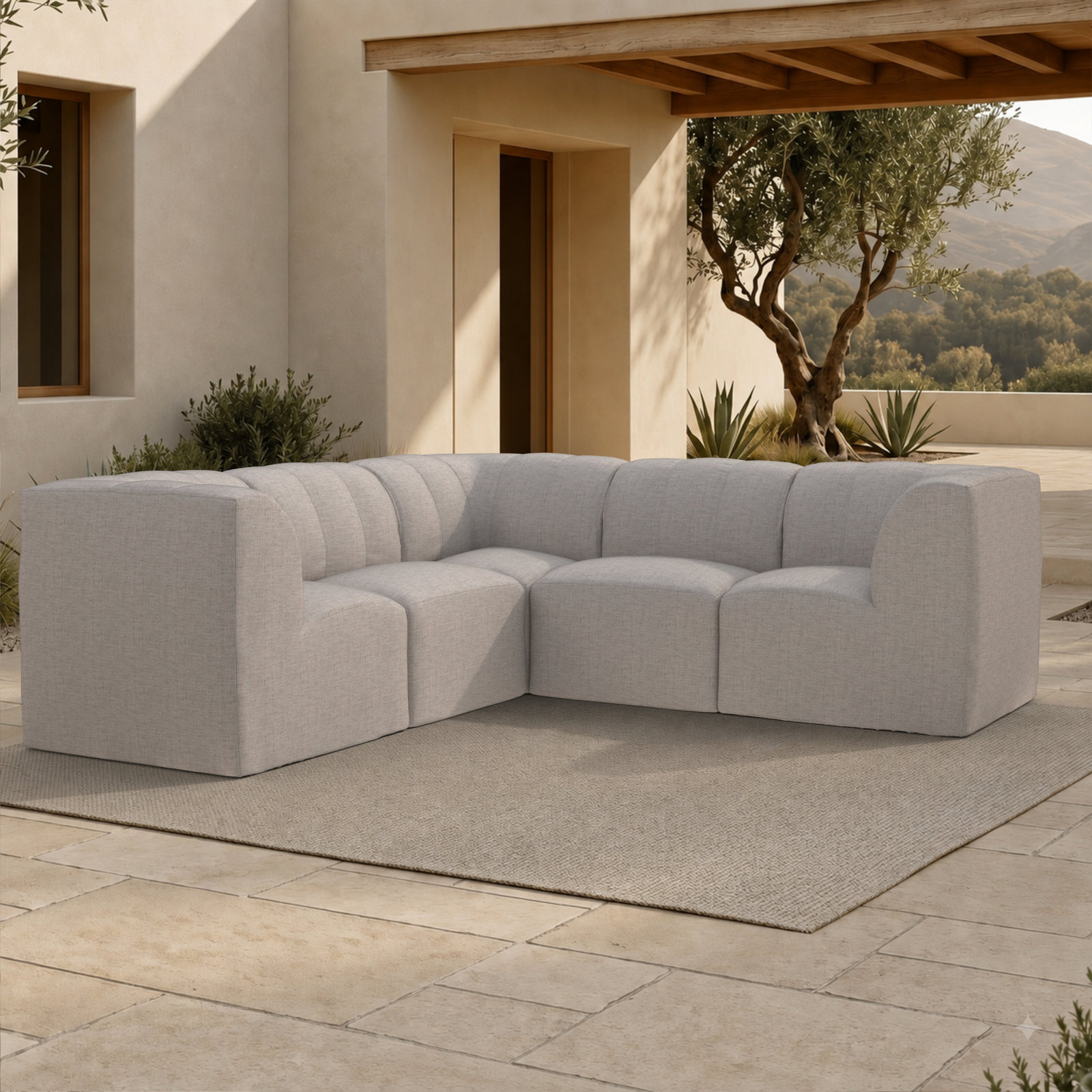 Praia 5-Person Patio Seating Group, Cast Silver Sunbrella®
