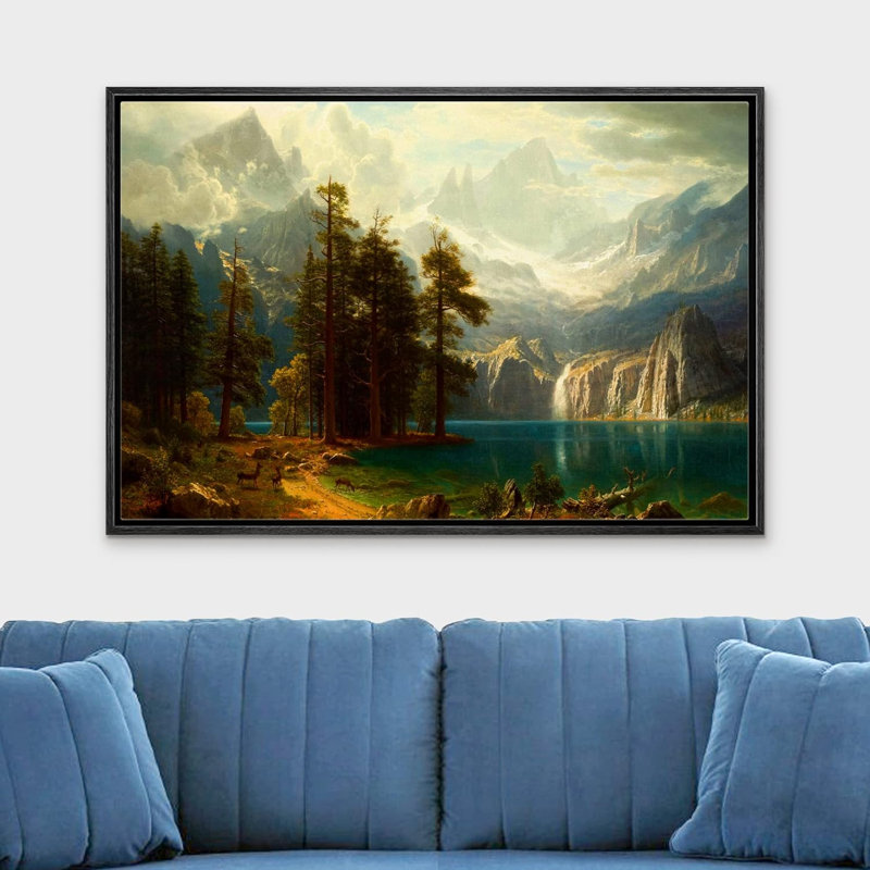 «Nature Landscape Sierra Nevada In California» par Albert Bierstadt sur toile par Albert Bierstadt, Cadre noir