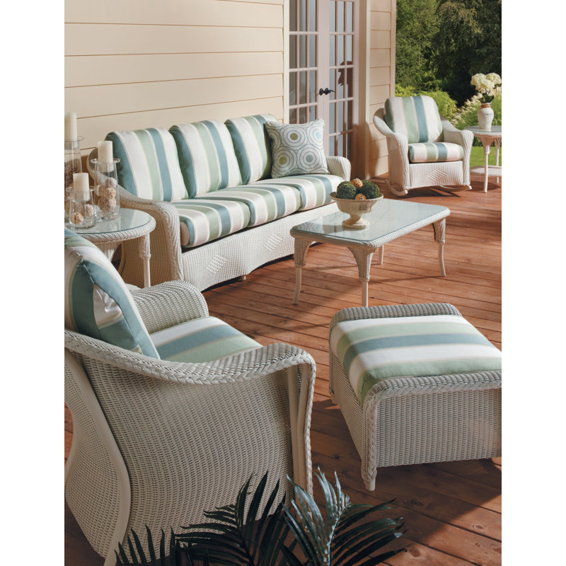 Reflections Outdoor Ottoman, Ebony, Mills Cloud