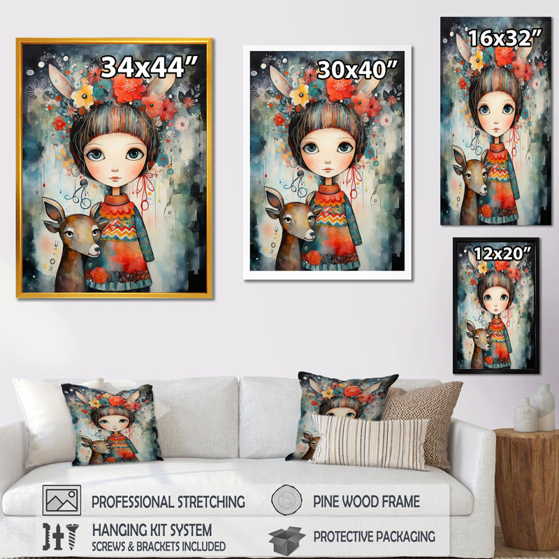 Mignon décorations de Noël pour enfants II - Art mural, Cadre simple blanc, H 44 po x l 34 po x P 1,5 po