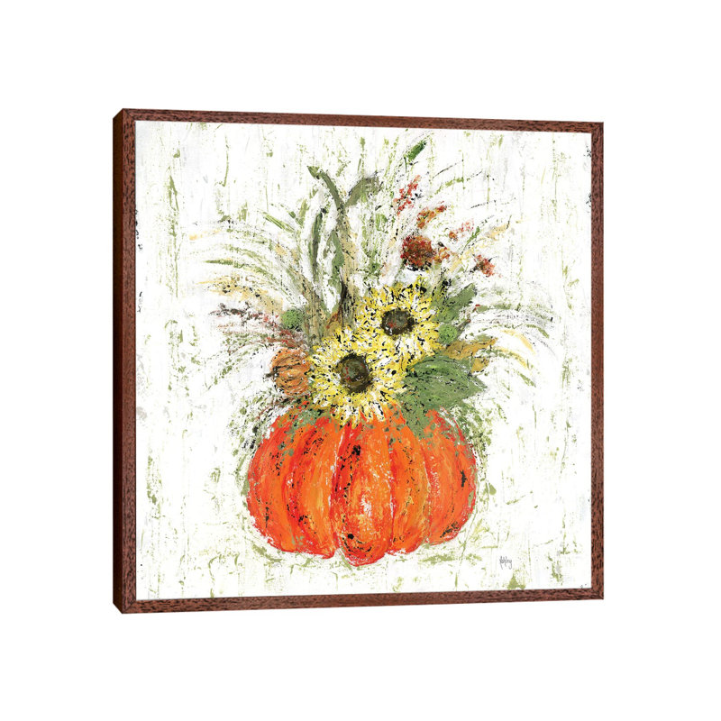Fall Floral by Ashley Bradley - Print on Canvas, Classic Brown Wood Framed, 66.04 cm H x 66.04 cm W