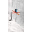 Man skiing in steep offpiste terrain - 24"x48" Framed canvas