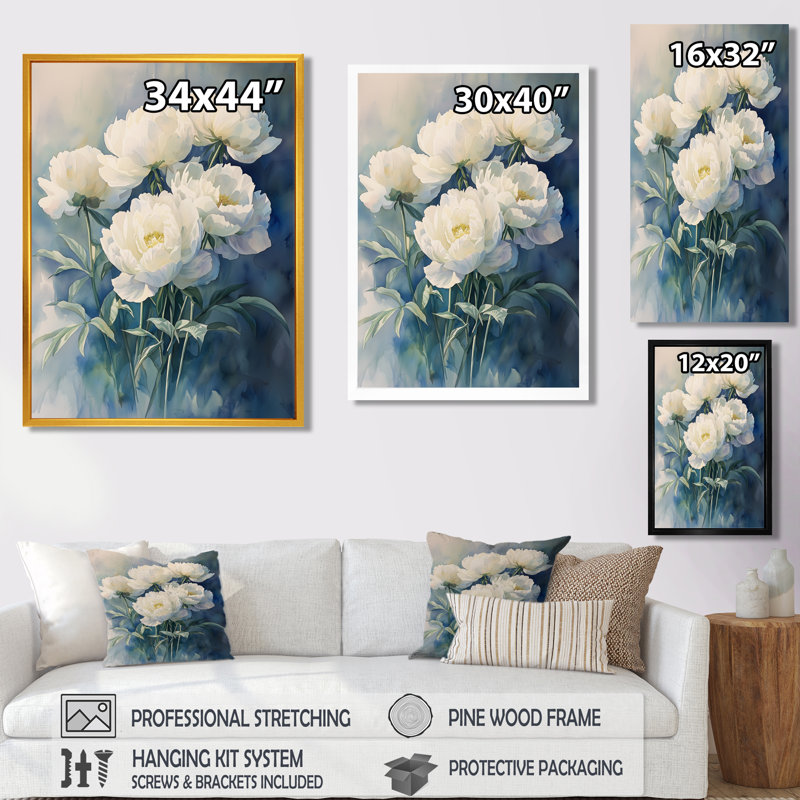 Bolen - impressions murales florales, Reproduction encadrée d'une seule photo, H 44 po x l 34 po, Noir, noir, noir, noir