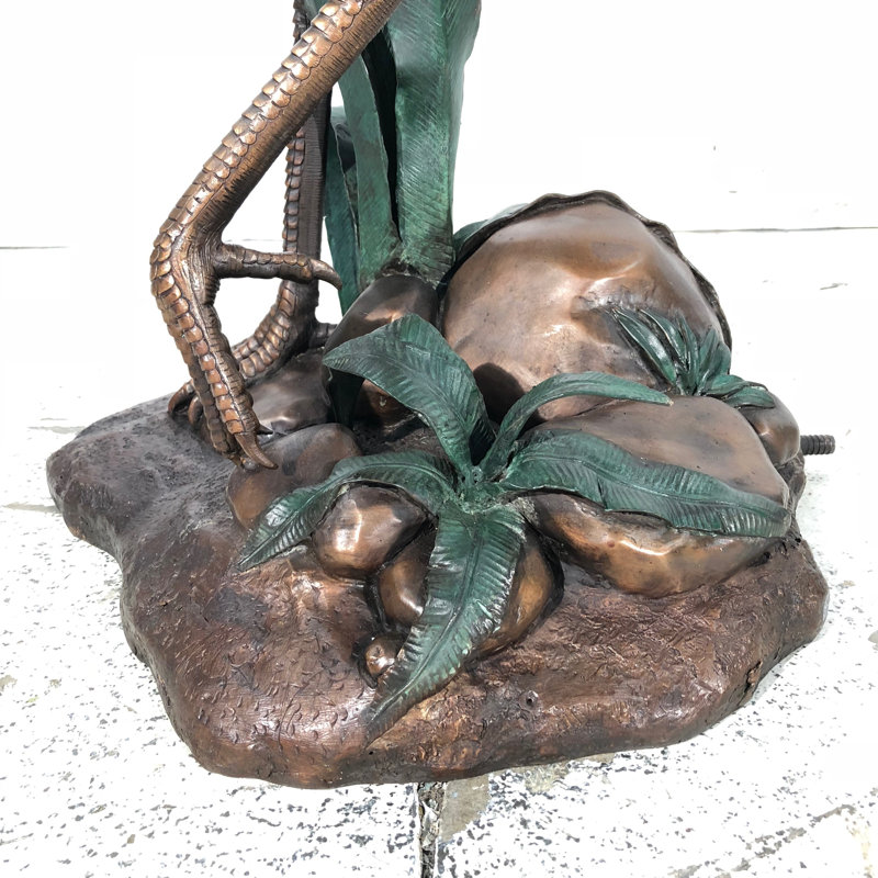 Bronze Flapping Heron Fountain