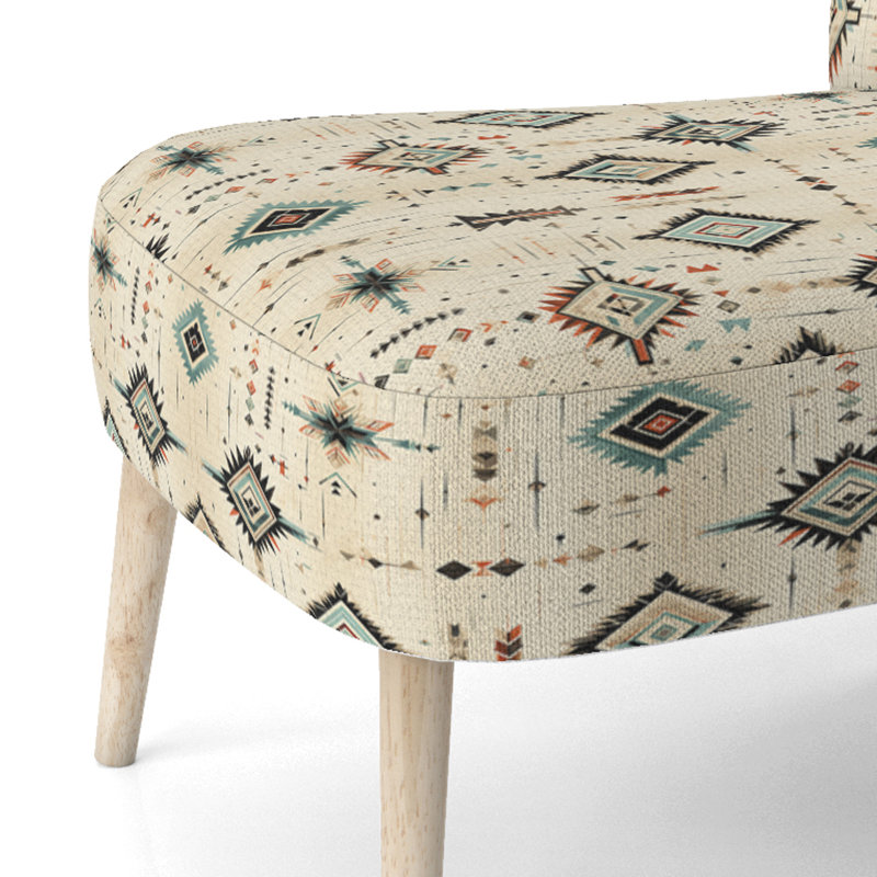 Tribal Nomad Boho Pattern - Upholstered Modern Side Chair, Modern Geometric Accent Chair