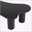 Table basse de 44 po x 25,9 po à assemblage facile avec plateau de 1,5 po d'épaisseur, table de bout irrégulière de style crème avec 3 pieds robustes, table centrale élégante avec bord rond pour le salon-566848990