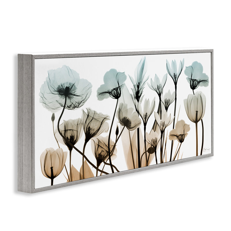 Fleurs mixtes de rayons X sur toile, H 13 po x l 30 po x P 1,5 po, Estampe numérique Farmhouse