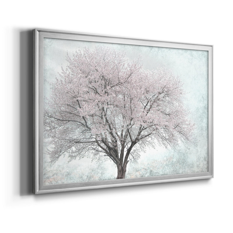 «A Feel Of Spring I», toile encadrée de qualité supérieure - prête à être accrochée, Argent, H 26,5 po x l 73 po x P 1,5 po