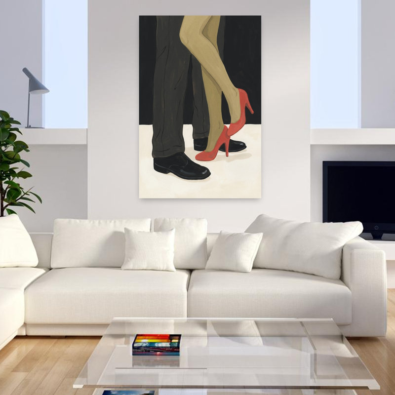 «Dancing Couple's Legs», art mural abstrait romantique, H 48 po x l 32 po