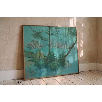 Serene Teal Lake Print by Other Artist
