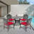 Patio Furniture - 5 Cast Aluminum With Cushions, Black Finish, Stackable, Round Table, Comfortable Chair Option Outdoor (5) Cushions Black, Rust Resistance, Seats 4, , Setup-1249107842