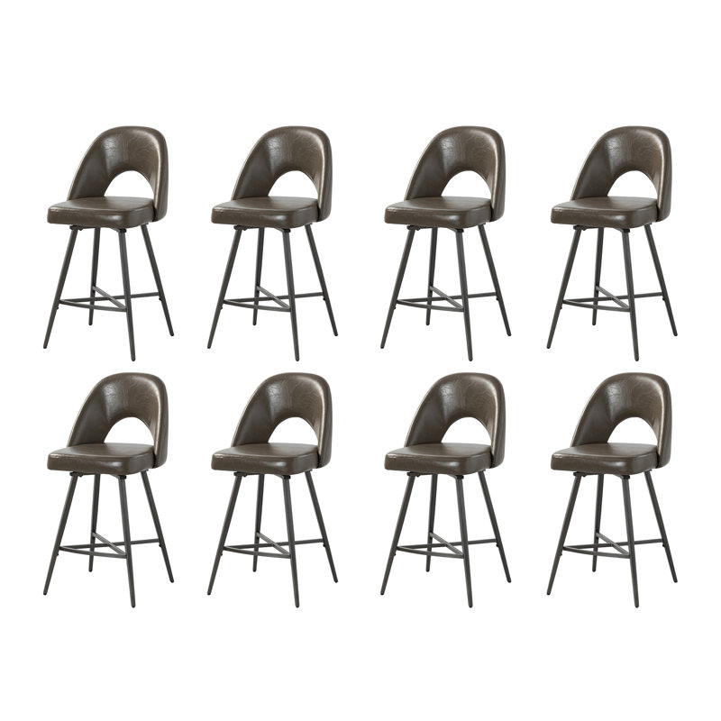 Tabouret de comptoir pivotant Elurd, gris, Tabouret de comptoir (siège d'une hauteur de 26 p