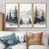 Toile avec cadre flottant or