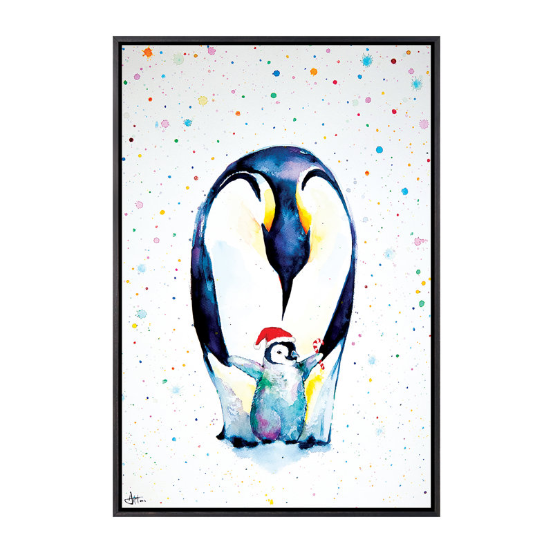 Décoration murale pour enfants Little Steps Christmas, H 26 po x l 18 po x 1,5 po, Toile avec cadre noir patiné