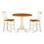 Ensemble de salle à manger 3 pièces à hauteur de comptoir pour petits espaces comprenant une table ronde en bois avec piédestal et 2 chaises de cuisine, babeurre et cerise-1549863579-1604130735-1524996436