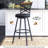 Rustic Wood & Metal Bar Stools – Adjustable Height & 360° Swivel, Ergonomic Backrest For Kitchen/dining Room(set Of 2)-1038657554
