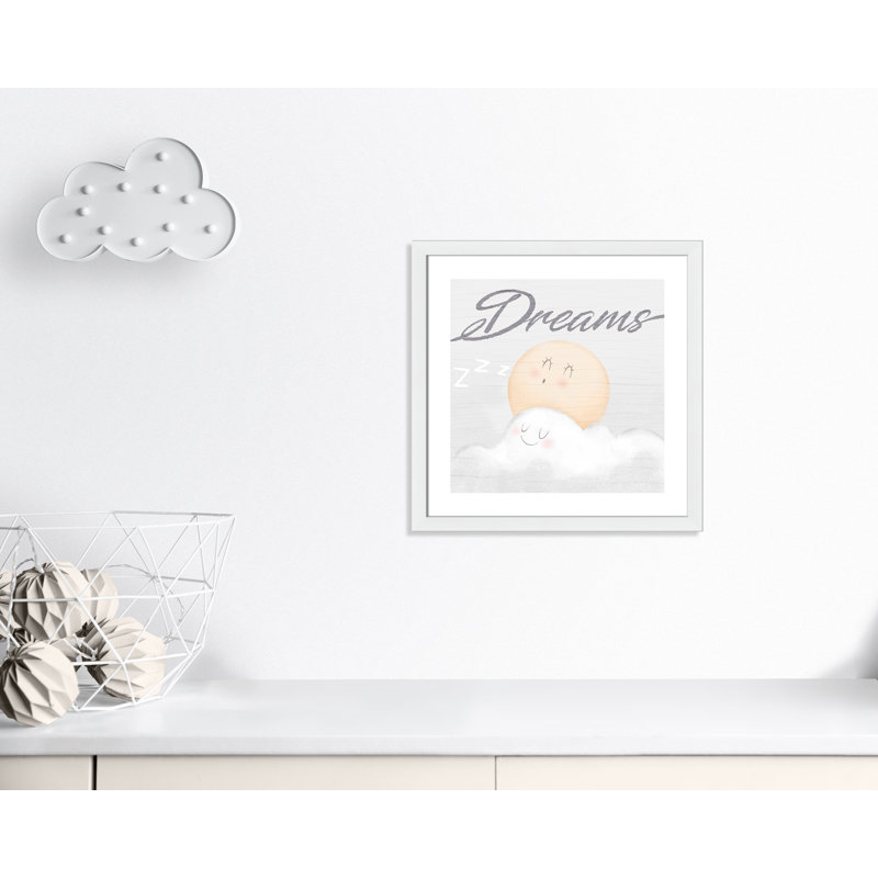 Décoration murale pour 2 enfants rêves de bonbons, H 22,5 po x l 22,5 po x P 0,63 po, Cadre blanc
