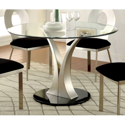 Silex Round Glass Top Dining Table