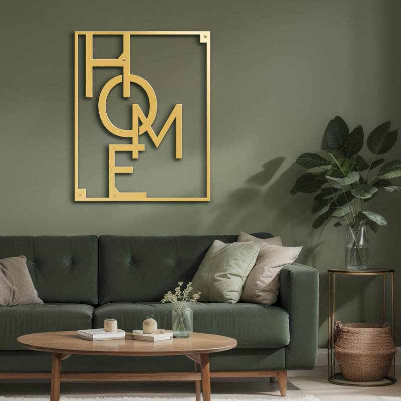 Décoration murale en métal, H 12 po x l 10 po x P 0,05 po, Or