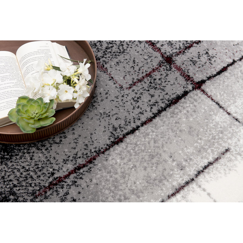 Dillup-Jones Abstract Gray Area Rug, Rectangle 2' x 2'3"
