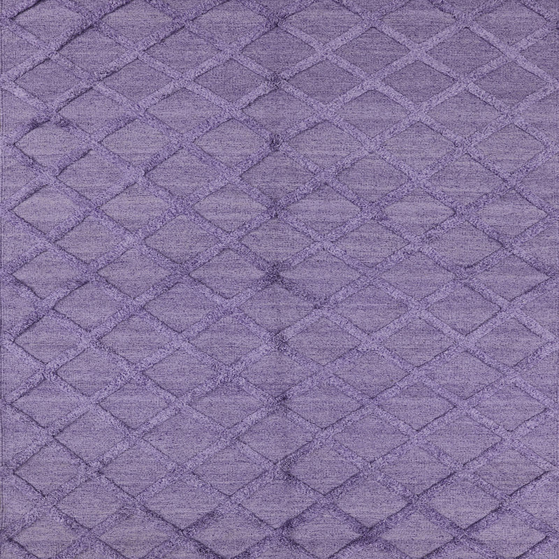 Tapis mauve à motif géométrique, Carré 6 pi