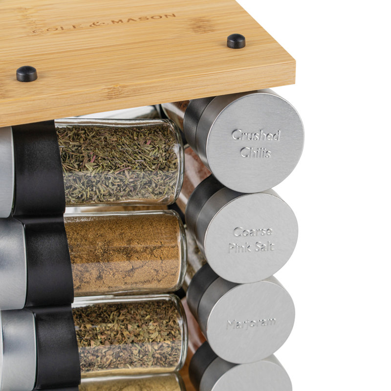 Ensemble de pots et support à épices en bois 16 pots Cole & Mason Blyth