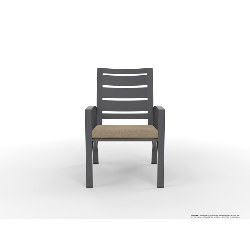 Arc Outdoor Bar Stool, Graphite, Mainstreet Latte