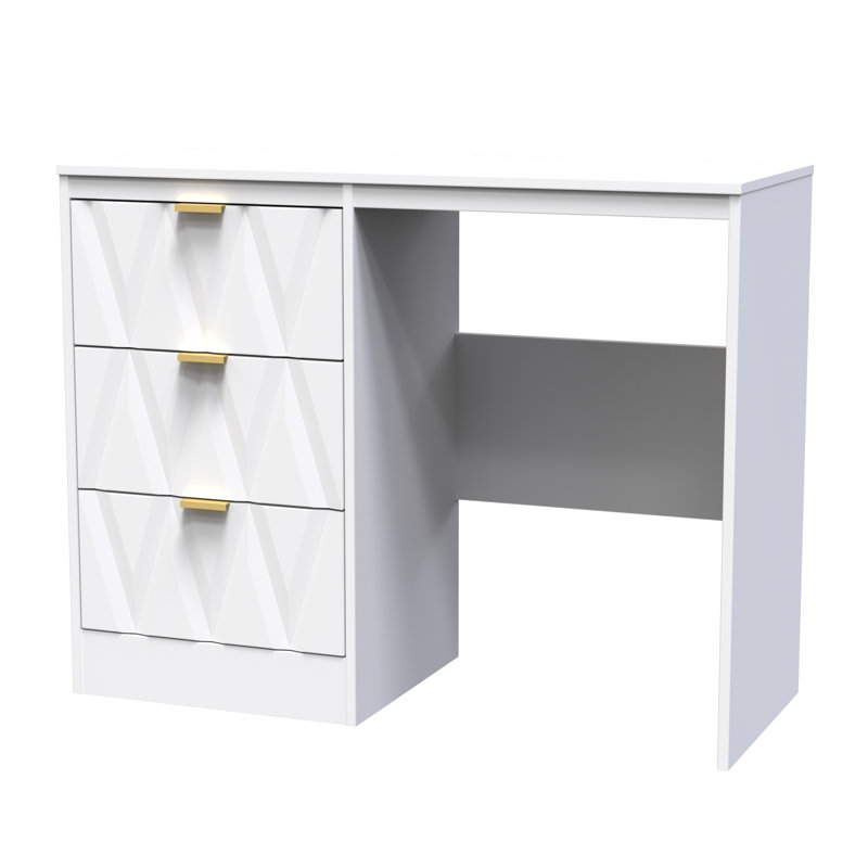 Las Vegas 3 Drawer Vanity in Graphite (Ready Assembled), White