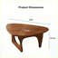 Table basse ovale de style Noguchi de 34 pouces, table basse moderne en bois de style Mid-Century avec base triangulaire stable pour le salon, appartement