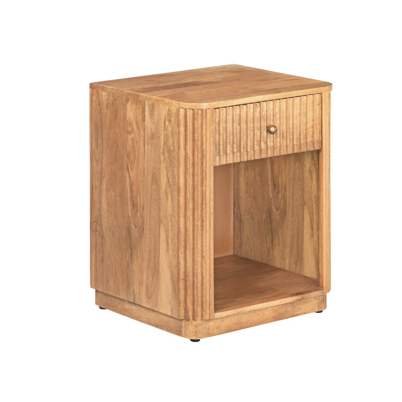 Table de chevet en bois massif 20 po Stiles, Ton moyen miel