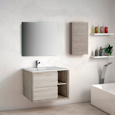 DAX Oceanside Single Vanity 36 Inches w/ Left Onix Basin