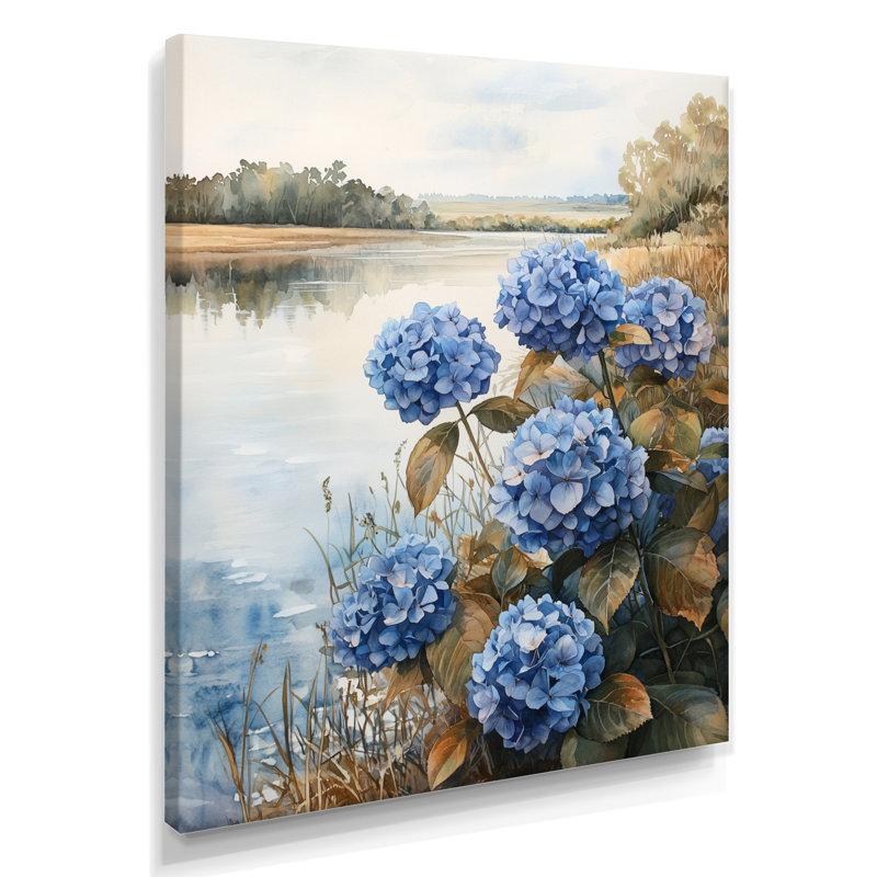 Hydrangeas par The Riverbank I - impressions sur toile florales, H 20 po x l 12 po, Toile tendue, Ne s’applique pas