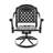 3 All-Weather Cast Aluminum Dining , 2 Swivel Chairs & 35.43" Round Table, Black, Weather , Protected, Comfortable Seating And Given Cushion For Veranda, Seats Cushions-1300392897