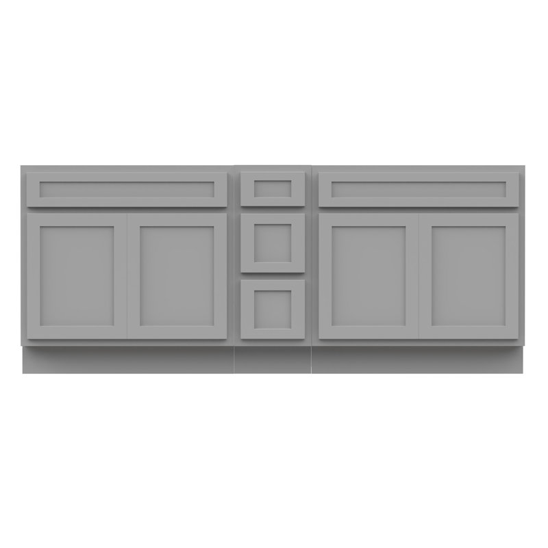 78'' Double Bathroom Vanity Base Only, Gray
