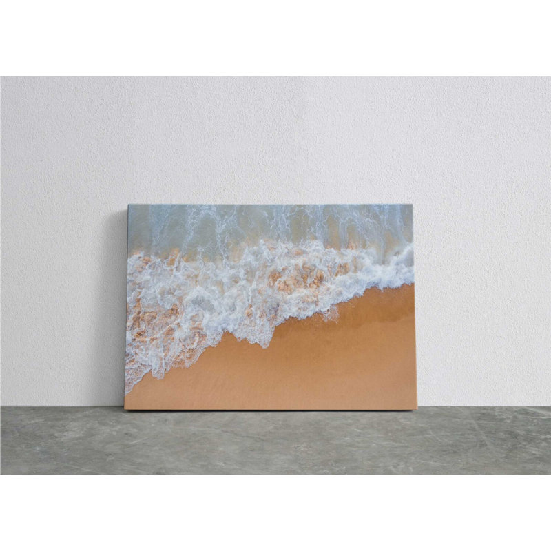Vue aérienne de la plage, heure d'été, reproduction sur toile tendue, H 40 po x l 60 po x P 1 po