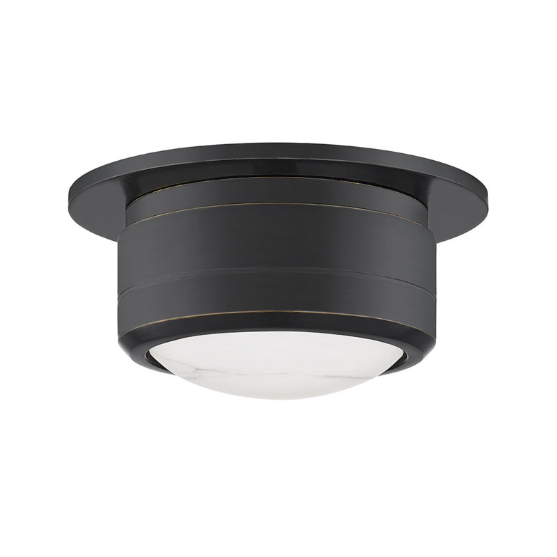 Greenport Glass LED Flush Mount, Old Bronze