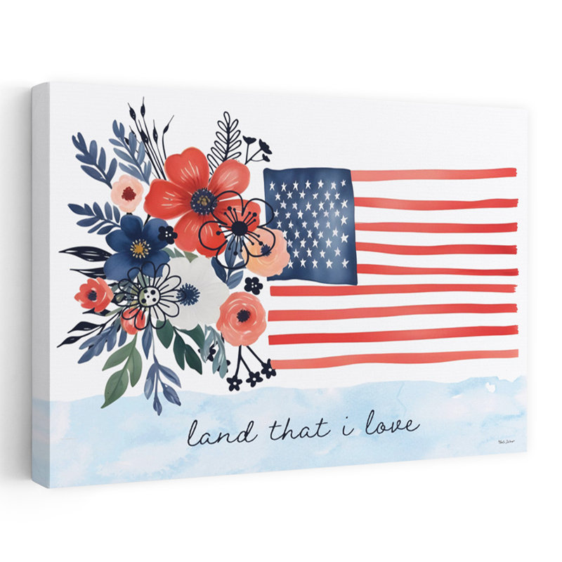 Art floral drapeau américain, H 24 po x l 16 po
