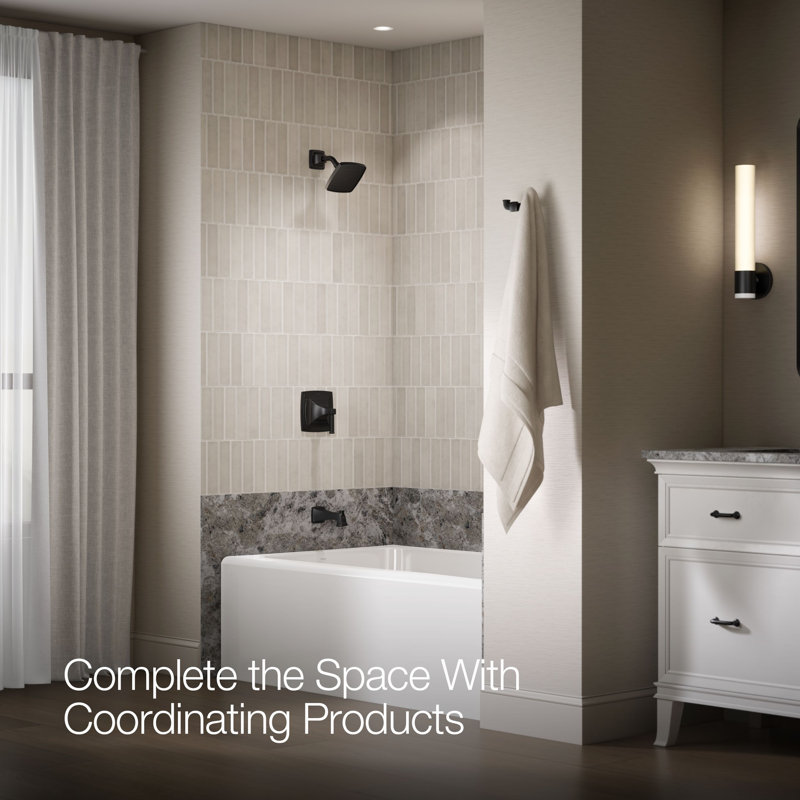 Riff Bath and Shower Faucet Trim, Matte Black