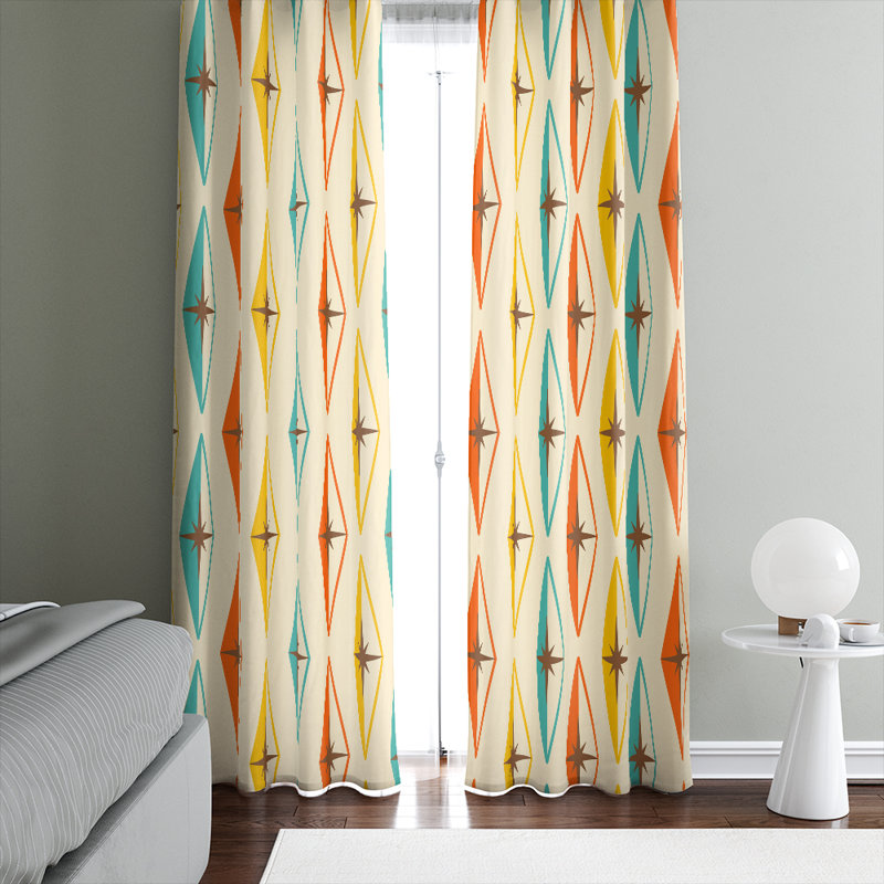 Carwell Semi Sheer Curtain Pair, 20" W x 52" L