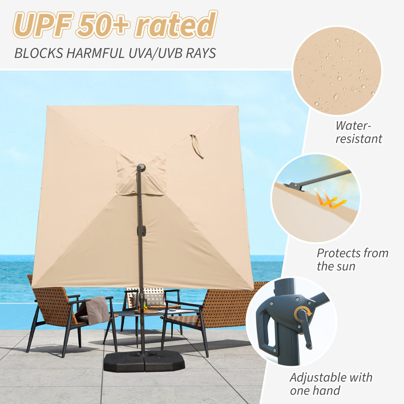 Parasol en porte-à-faux Shellise, Beige, 10 pi x 10 pi