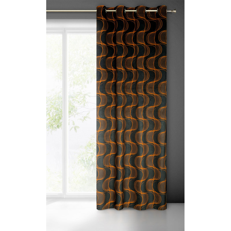 Akaya Blackout Curtain, Black/Brown